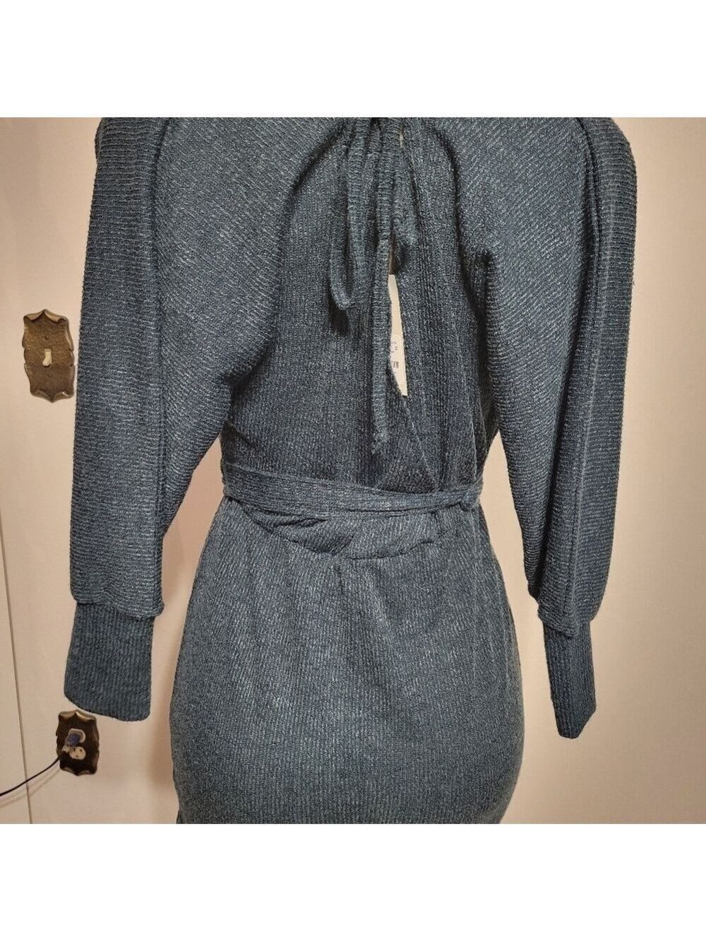 Francesca Green Sweater Dress Medium Christmas Hoildays Wrap Layers - Picture 4 of 6